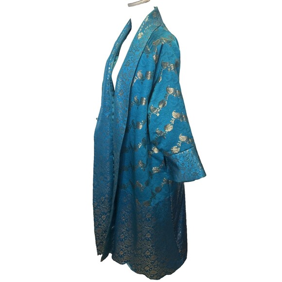 Vintage Victoria’s Secret Gold Label Brocade Jaquard Robe One Size Gold Metallic - Picture 7 of 13